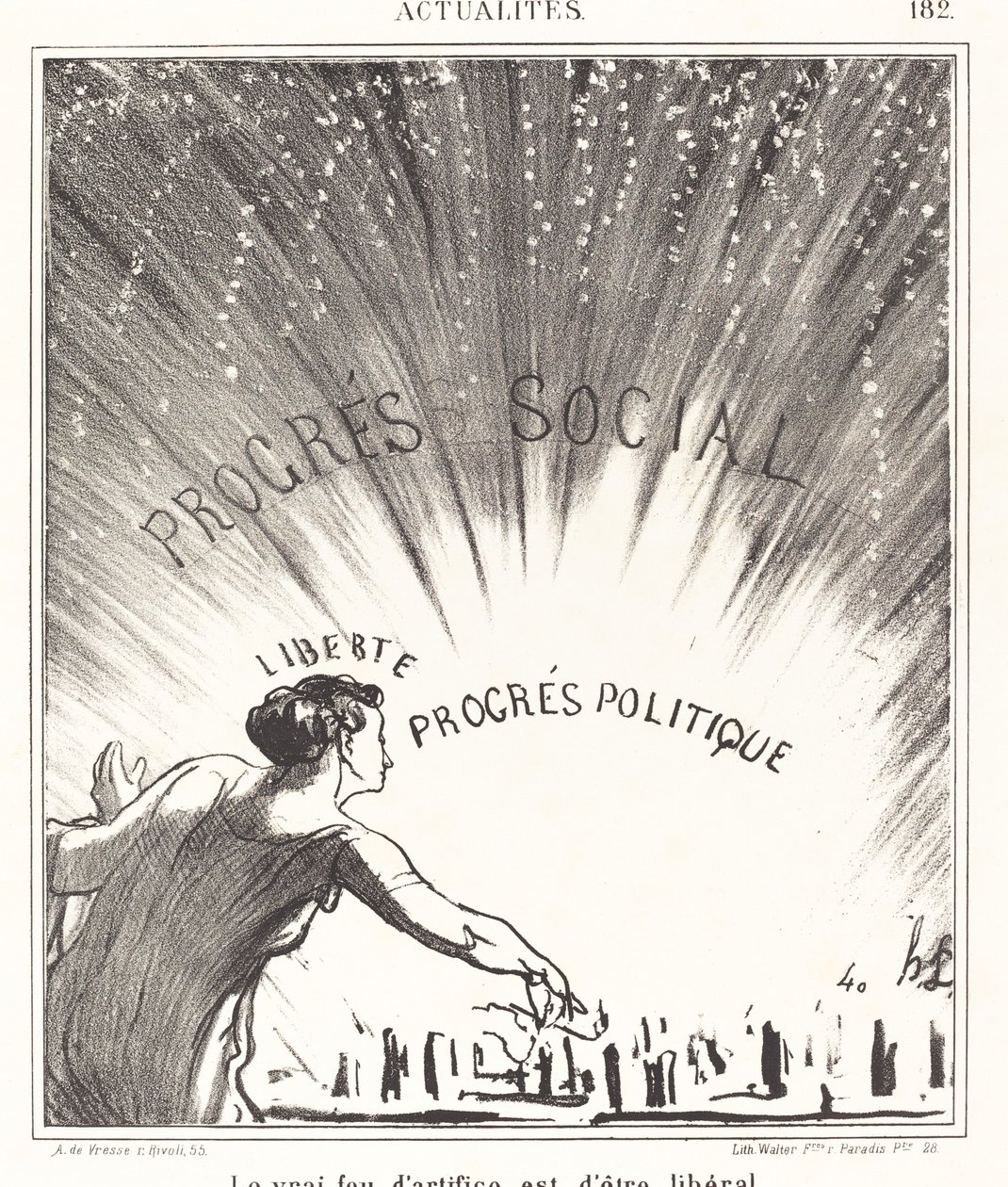 Det verkliga fyrverkeriet är att vara liberal av Honoré Daumier