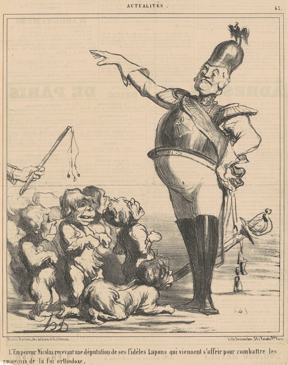 Kejsaren Nicholas tar emot en deputation... av Honoré Daumier