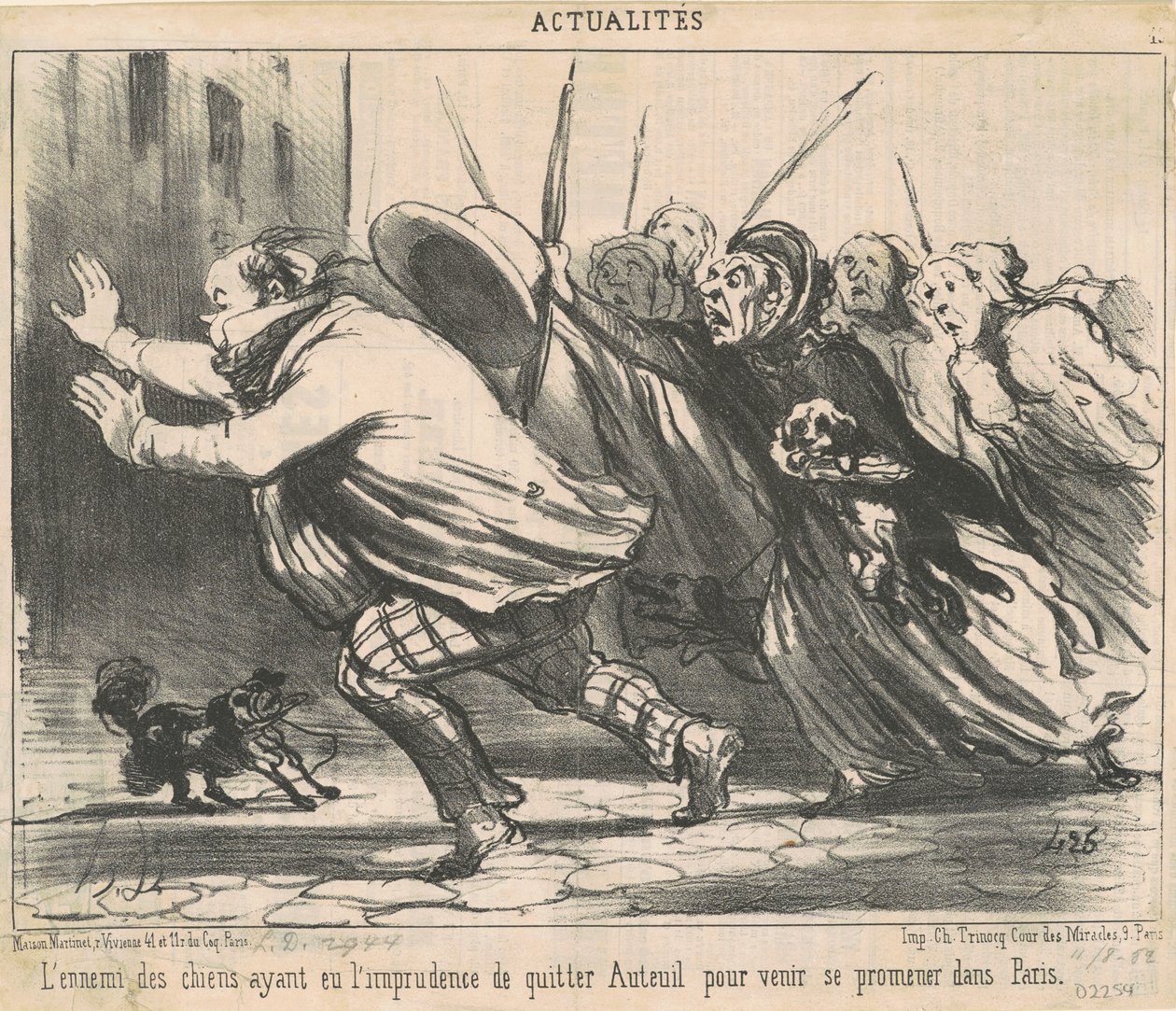 Hundarnas fiende har haft oförsiktigheten... av Honoré Daumier