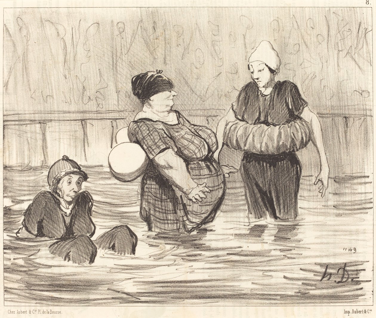 De försiktiga badarna av Honoré Daumier
