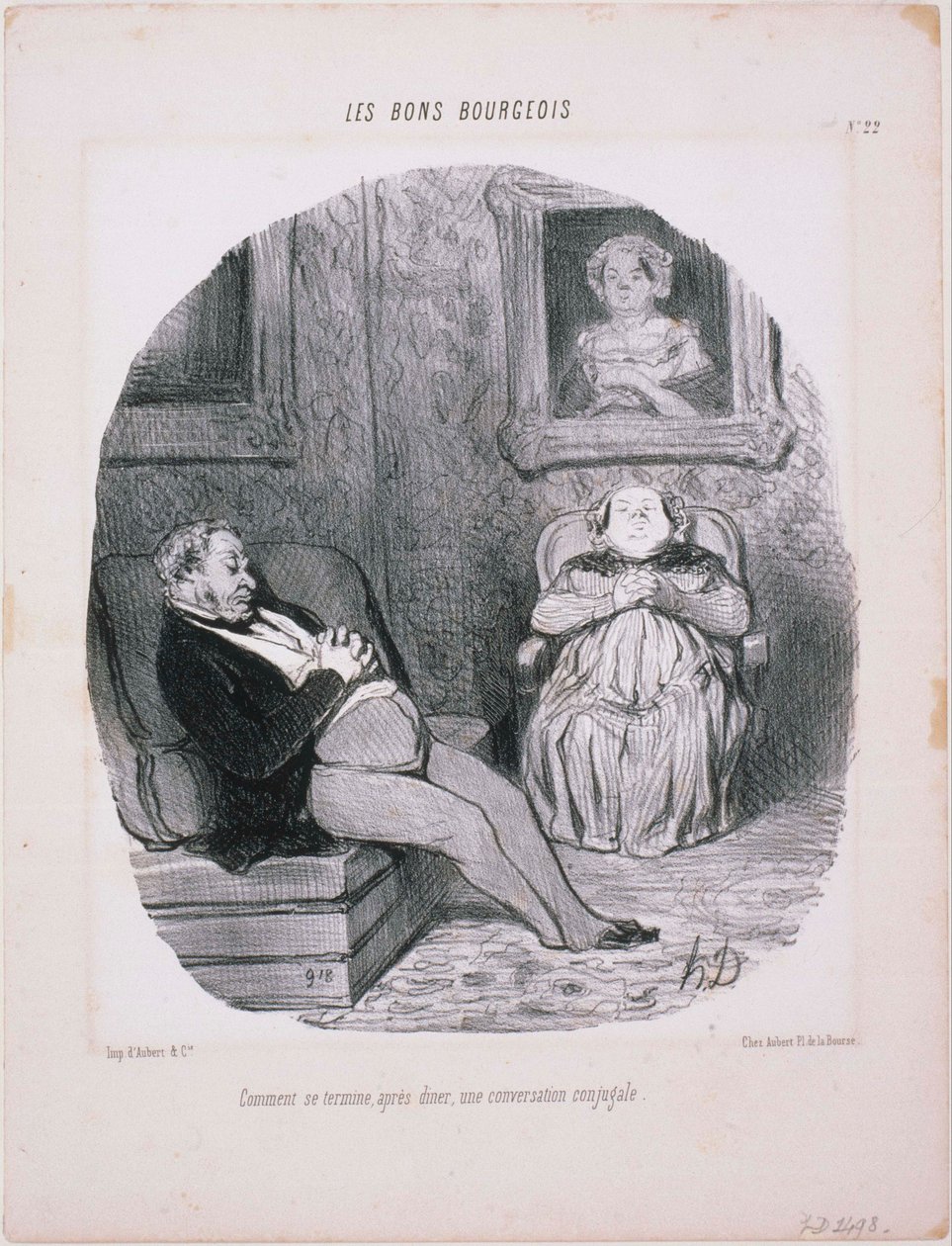Les Bons Bourgeois- Hur slutar ... En äktenskaplig konversation av Honoré Daumier