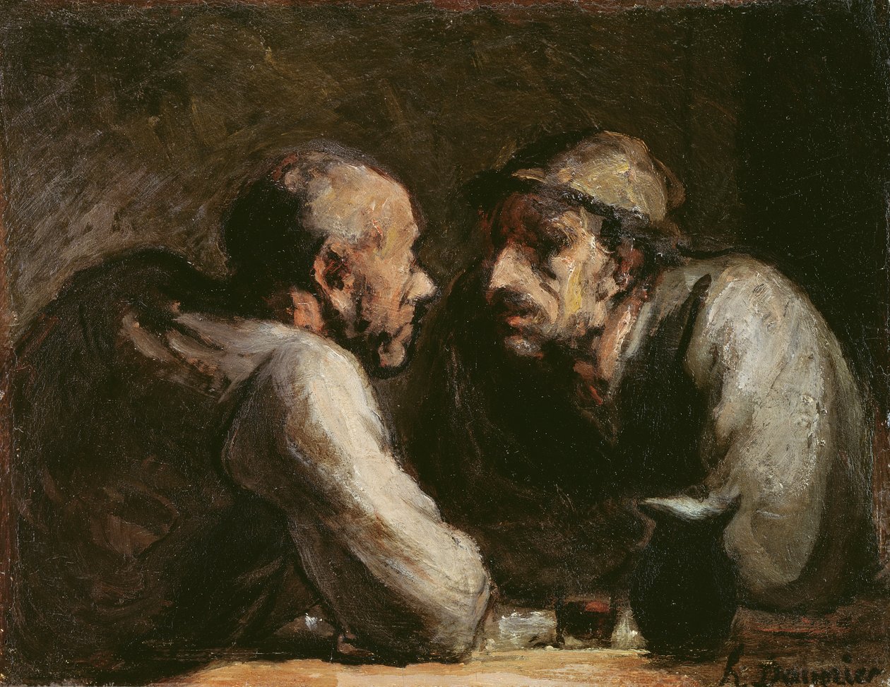 De två drinkarna av Honoré Daumier