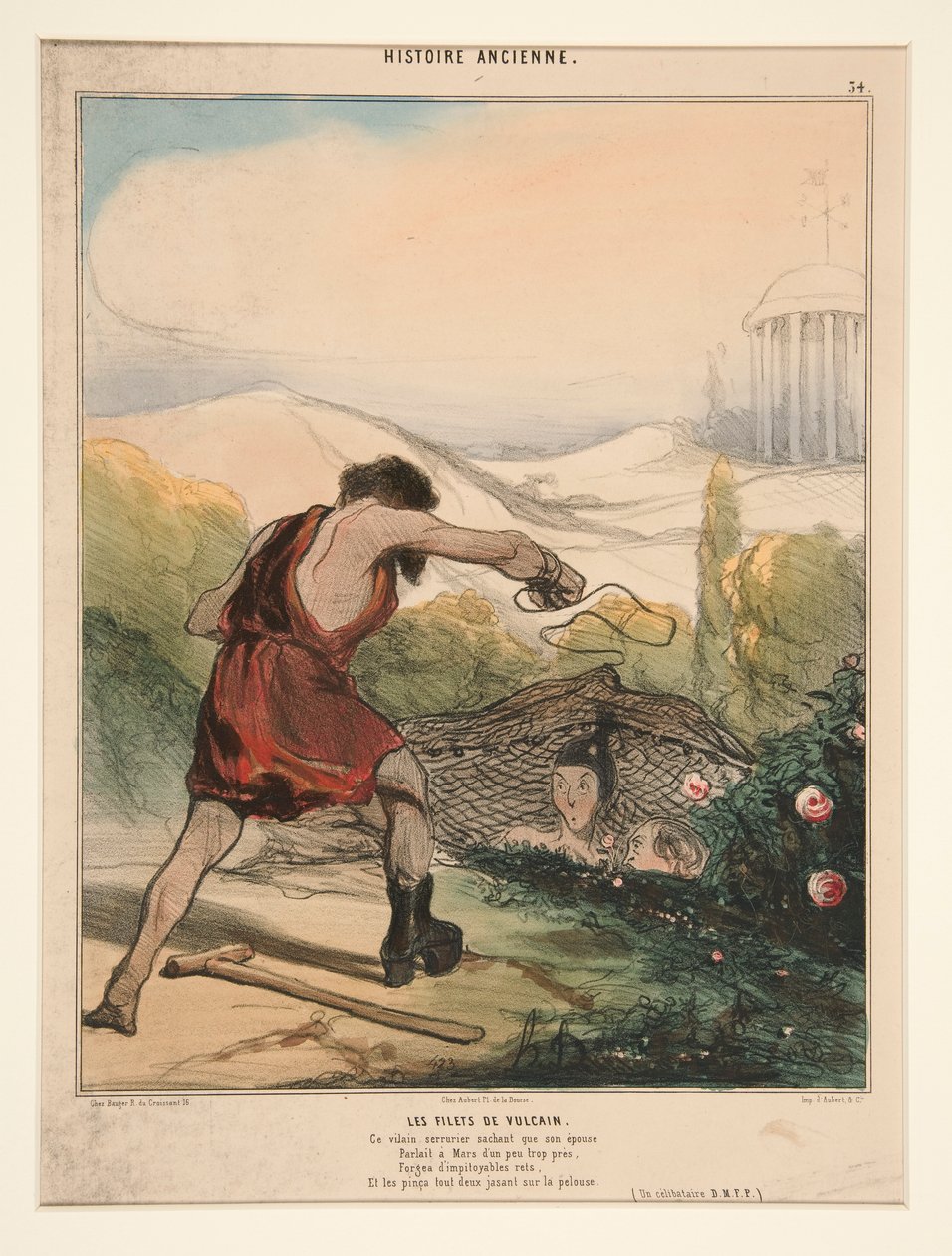 Vulcan nät. Denna stygga låssmed vet att hans fru av Honoré Daumier