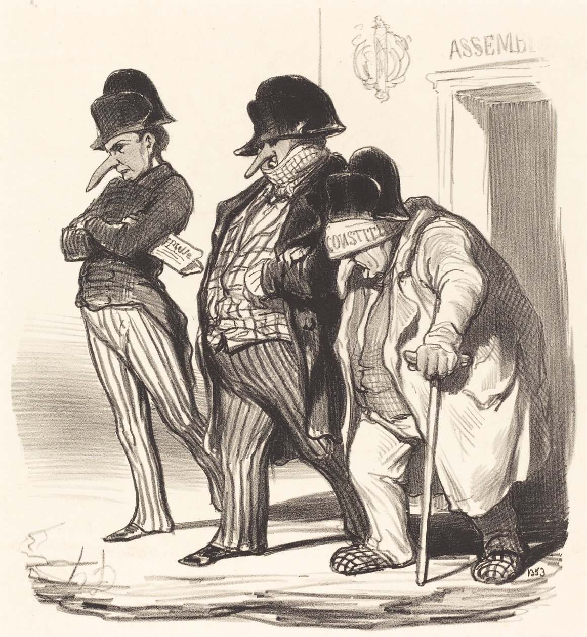 Napoleonstidningarna lämnar nationalförsamlingen... av Honoré Daumier