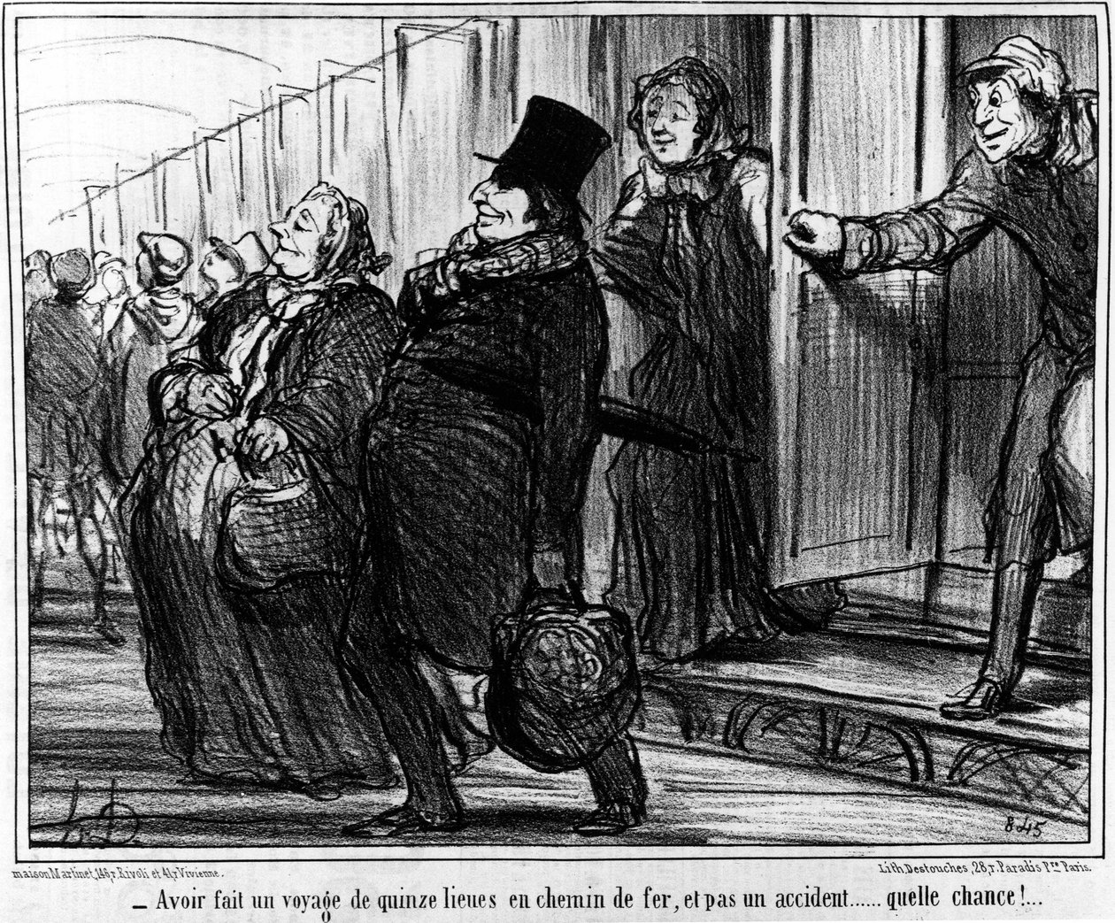 Järnvägar - av Daumier, i "" Charivari"" av 1855-07-20. av Honoré Daumier