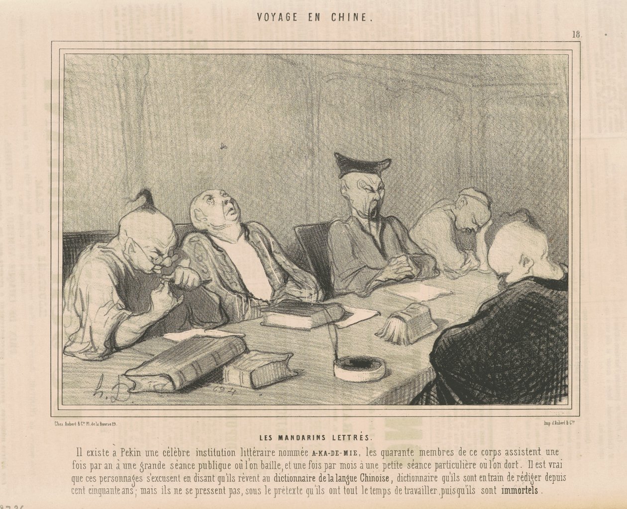 De läskunniga mandarinerna av Honoré Daumier