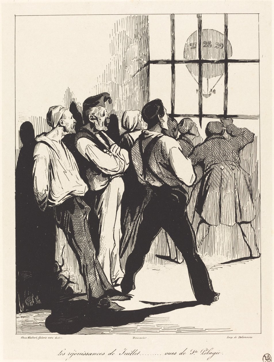 Julifirandet...utsikt från Ste. Pelagia av Honoré Daumier