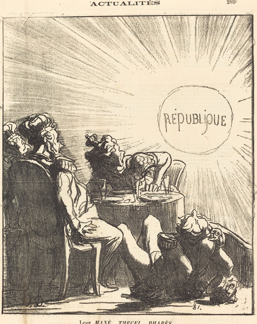 Deras Mané, Thecel, Pharès av Honoré Daumier