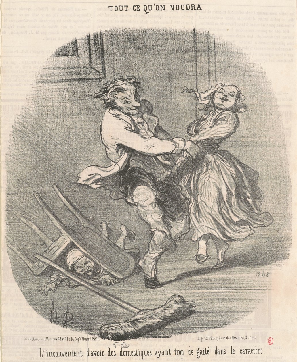Nackdelen med att ha tjänare... av Honoré Daumier