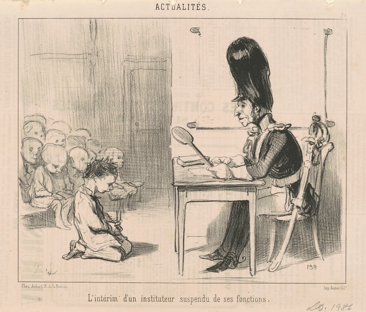 Mellantiden för en avstängd lärare... av Honoré Daumier