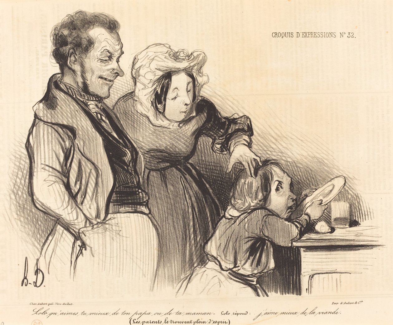 Lolo vad tycker du bäst om med din pappa eller din mamma... av Honoré Daumier