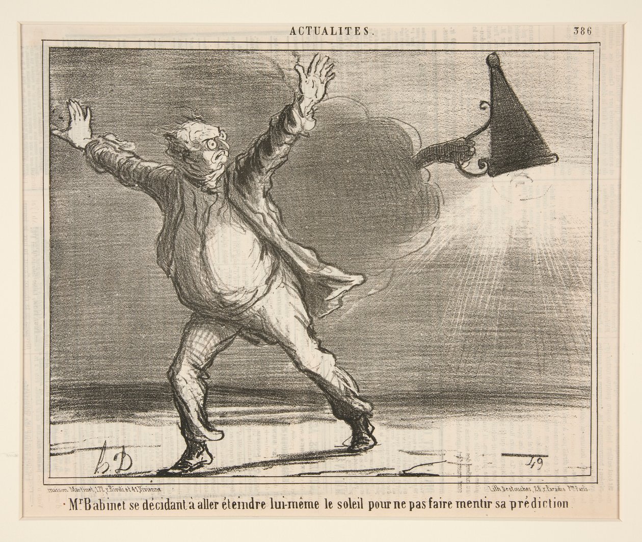 M. Babinet bestämmer sig för att gå och släcka sig själv av Honoré Daumier