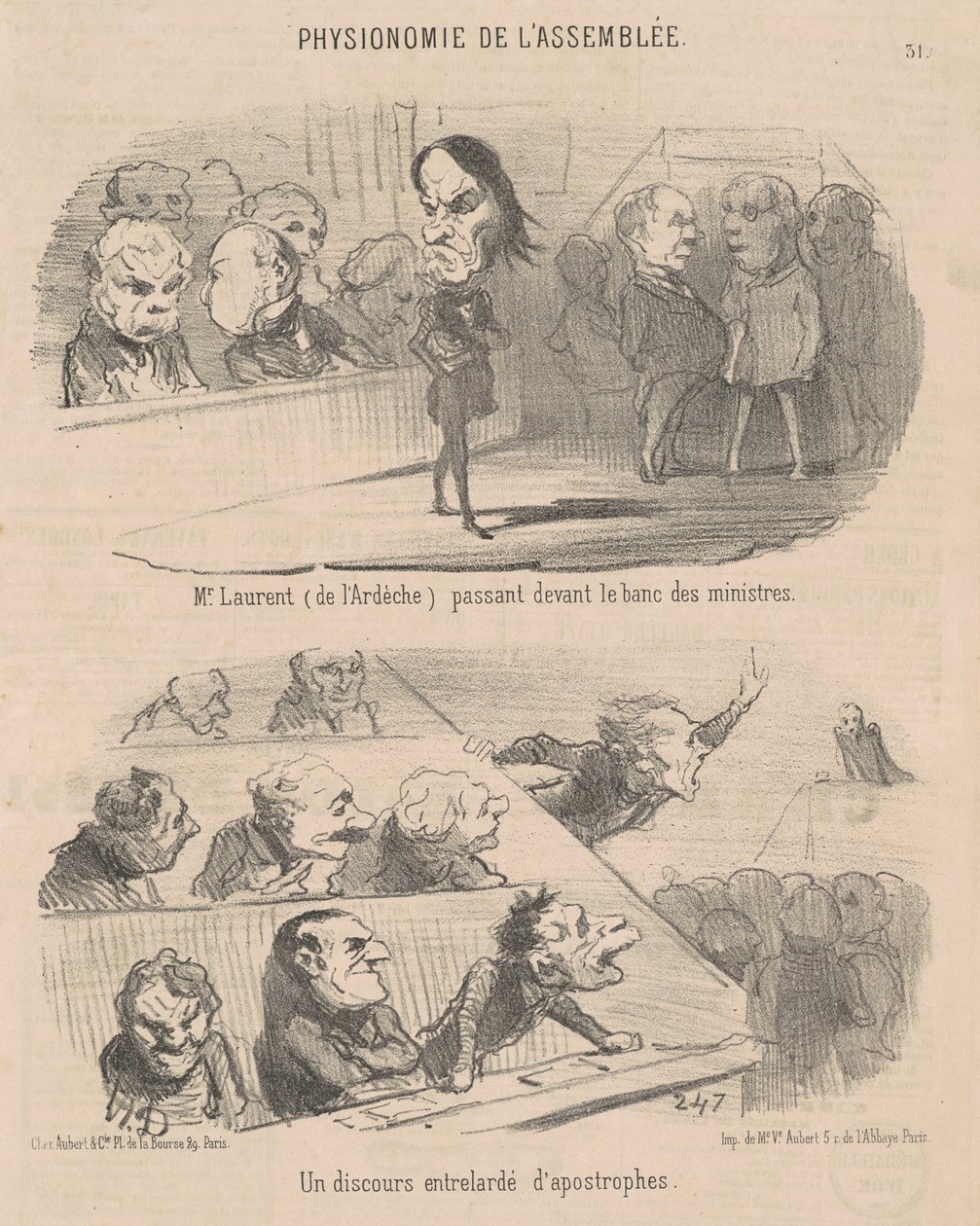 Herr Laurent (från Ardèche) Passerar... av Honoré Daumier