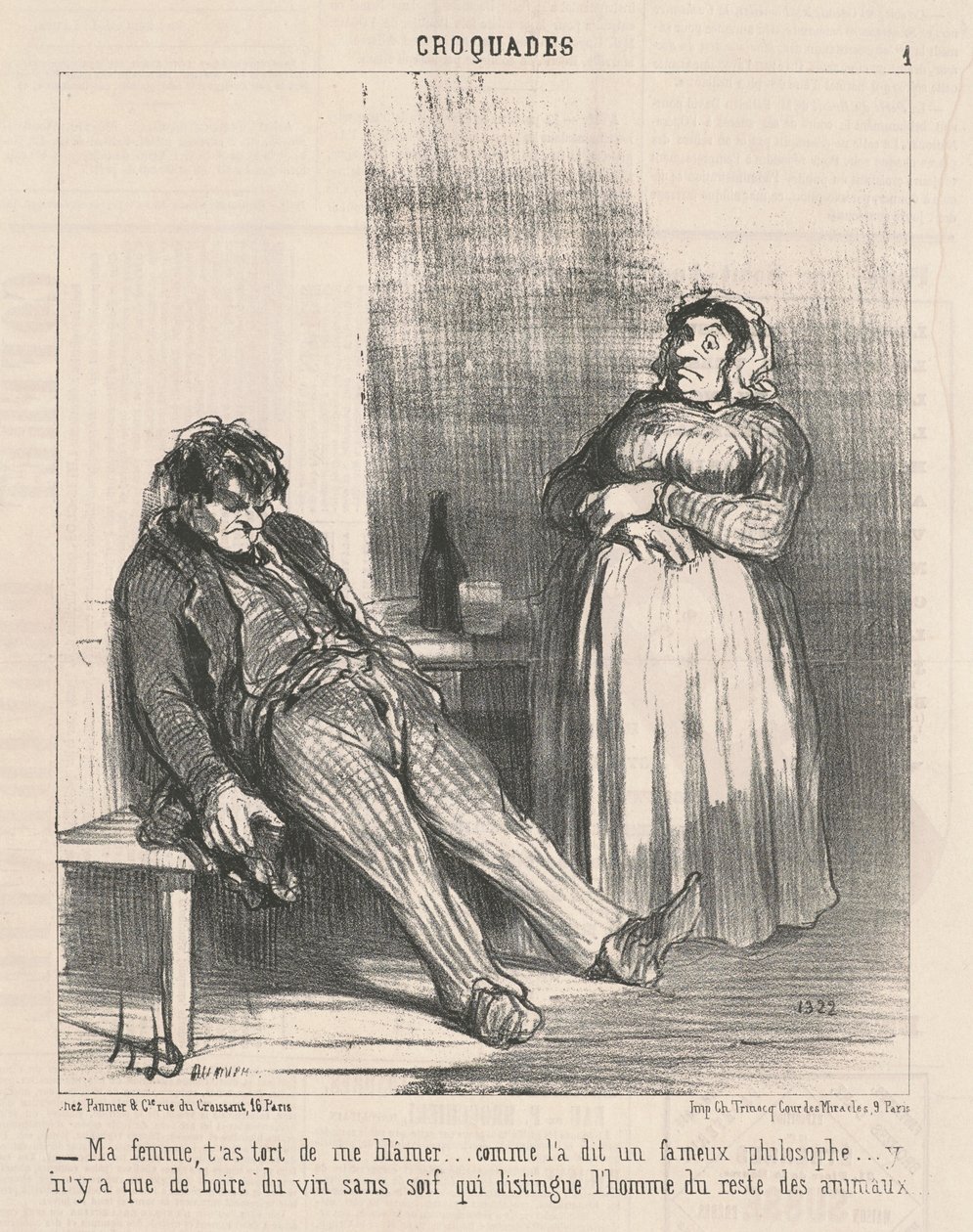 Min fru, du har fel att skylla på mig... av Honoré Daumier