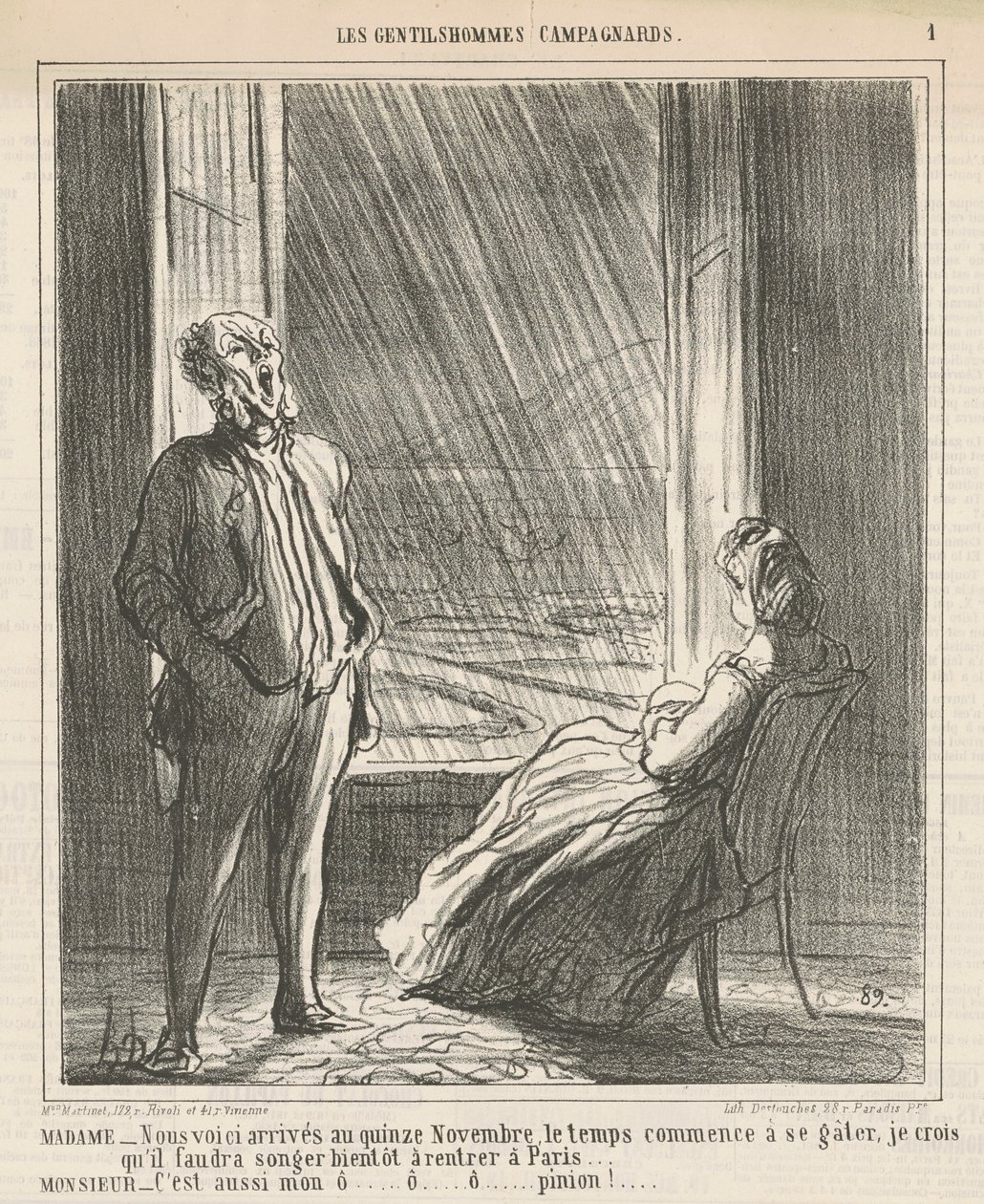 Madame ... Här är vi ... den femtonde november av Honoré Daumier