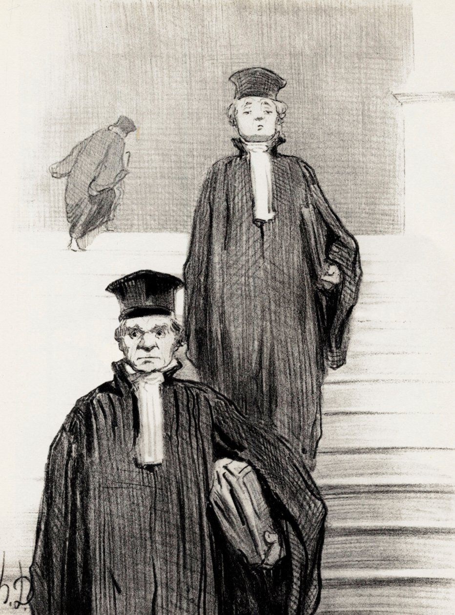 Huvudtrappa av Justitiepalatset, 1848. av Honoré Daumier