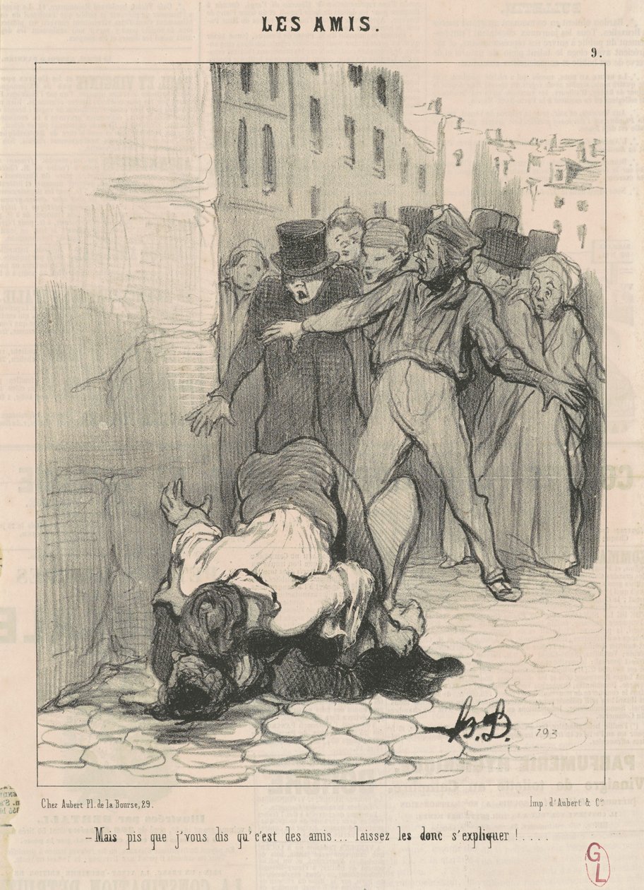 Men värre än jag säger att de är vänner... av Honoré Daumier