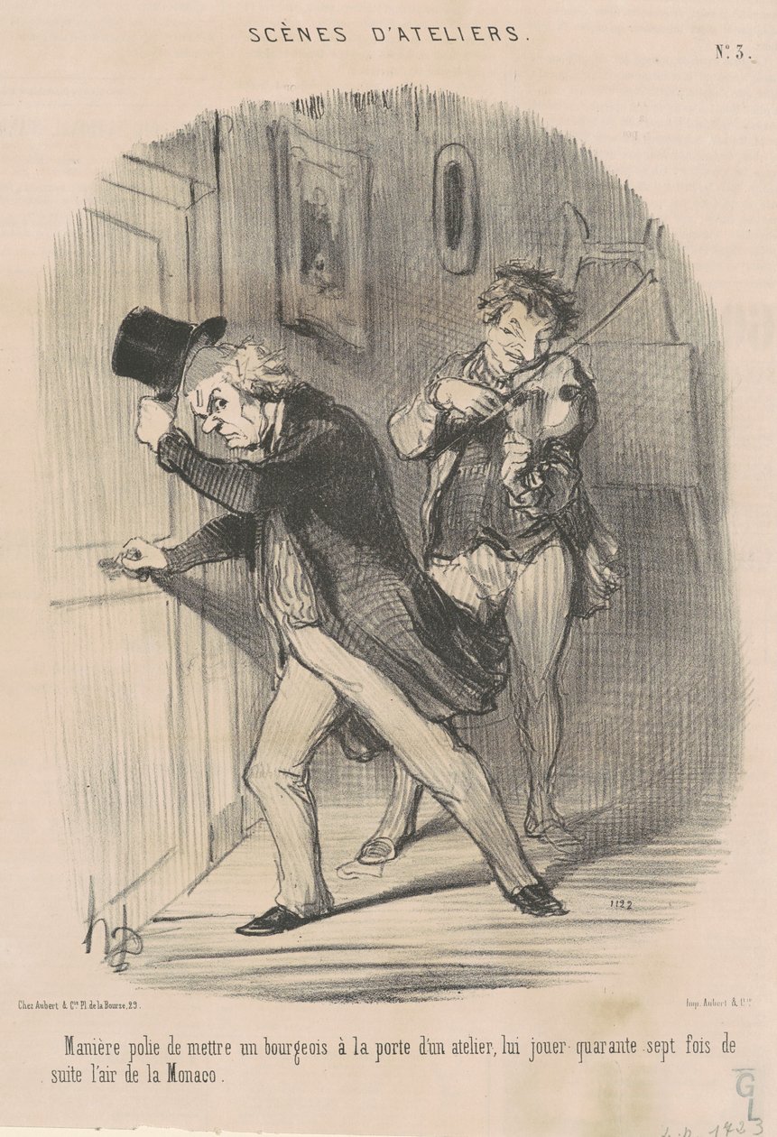 Artigt sätt att ställa... vid dörren... av Honoré Daumier