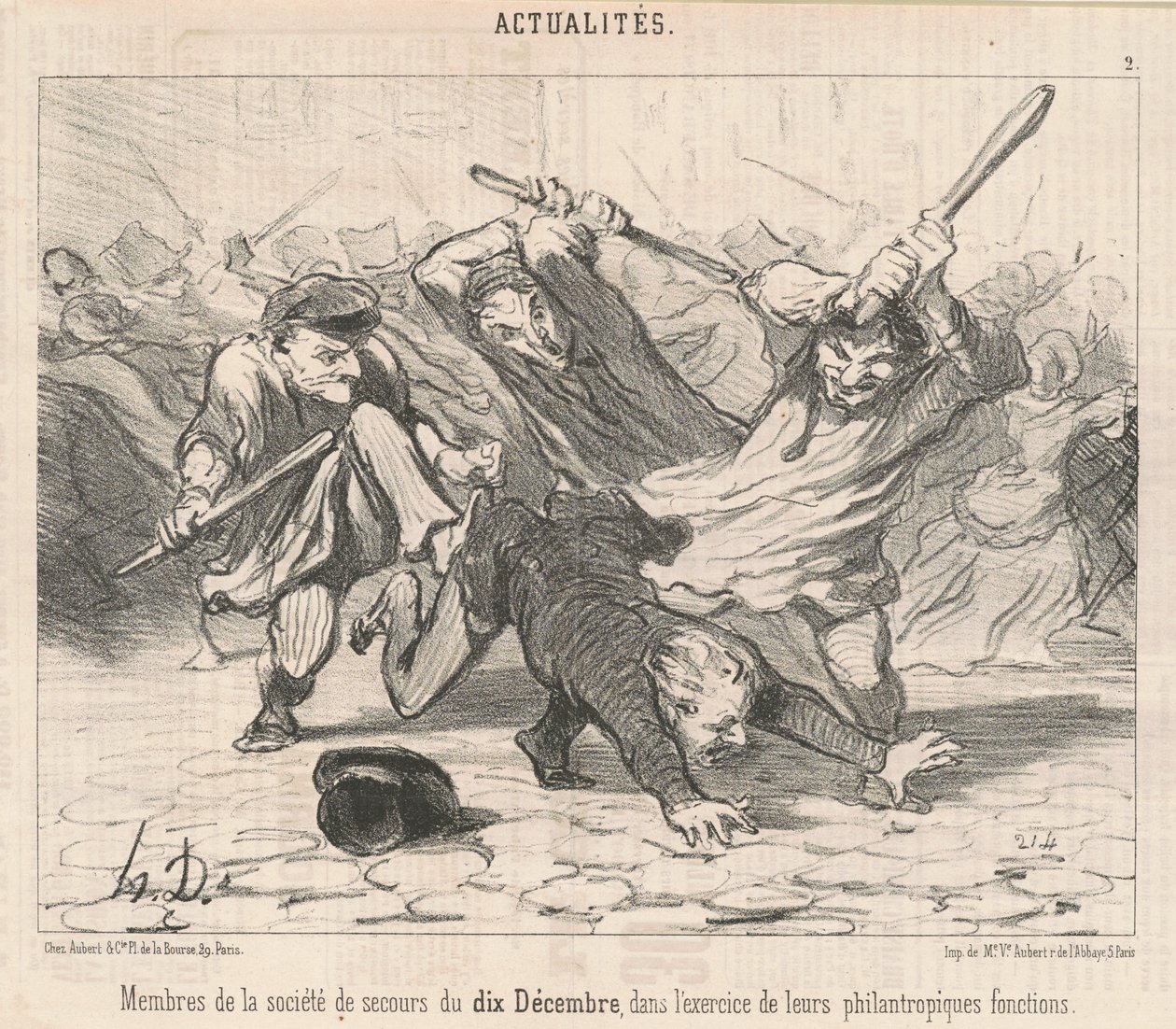 Medlemmar i Hjälpföreningen den 10 december... av Honoré Daumier
