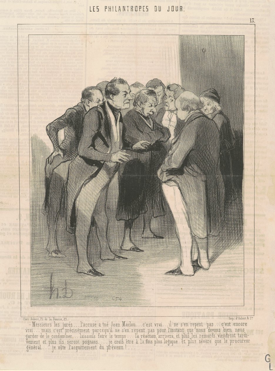Juryns herrar... den anklagade dödade Jean Maclou... av Honoré Daumier