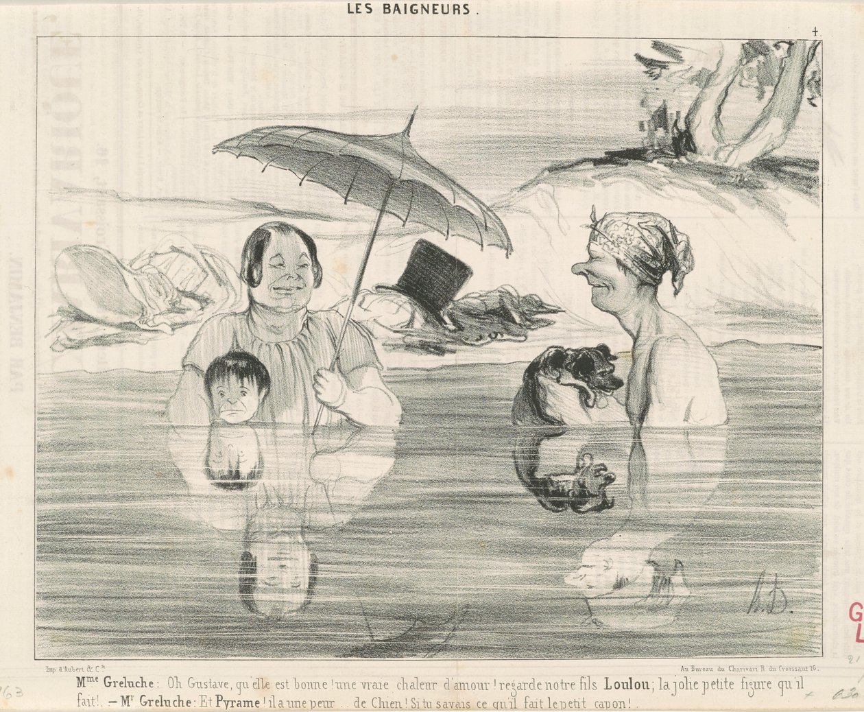 Fru Greluche: Åh Gustave, vad bra det är! av Honoré Daumier
