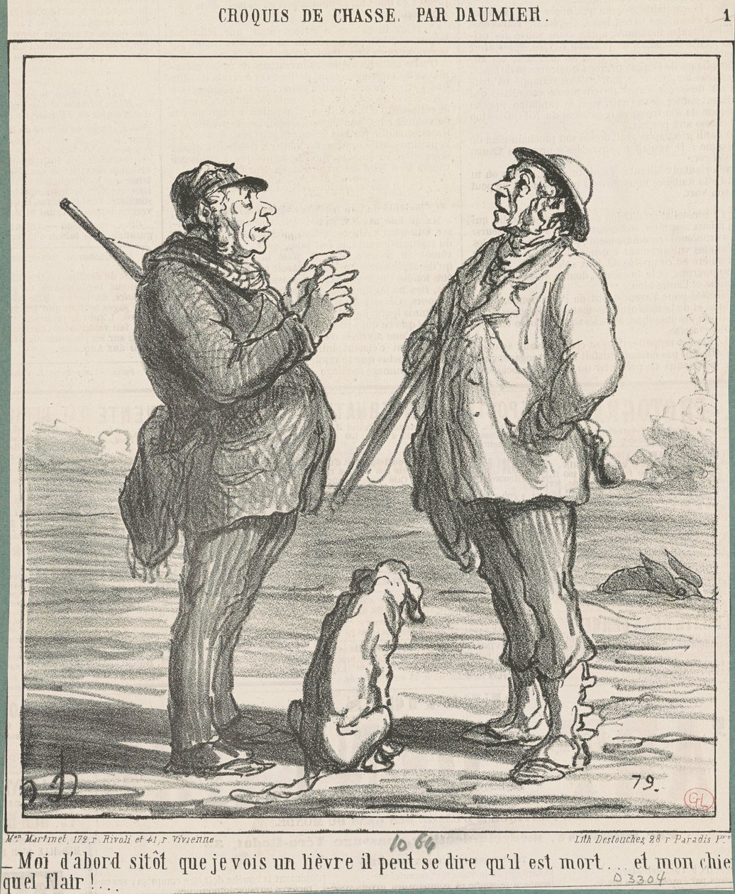 Jag först så fort jag ser en hare... av Honoré Daumier