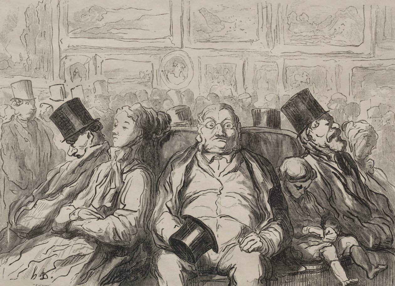 Vila stund i Salongen Carré. av Honoré Daumier