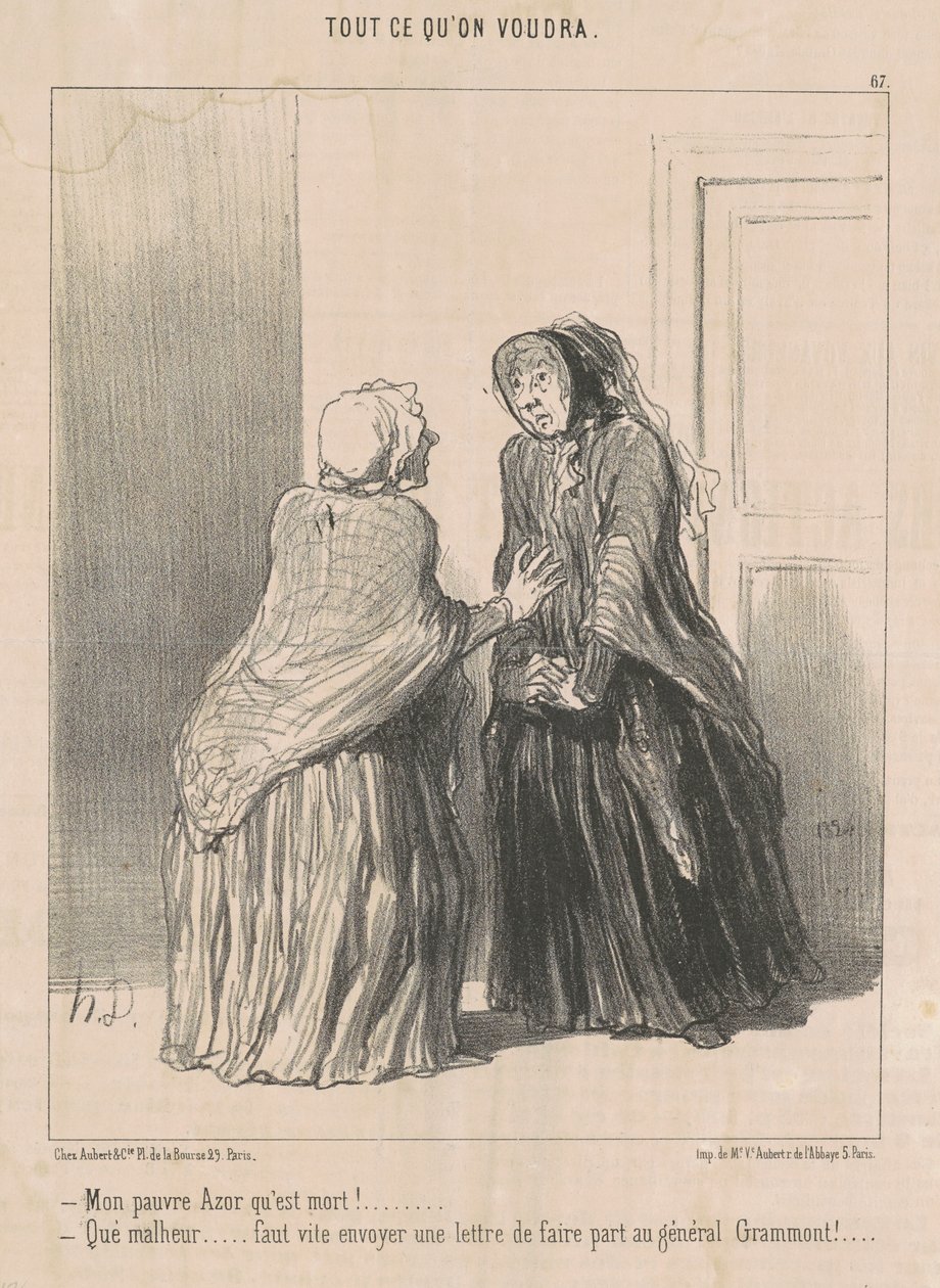 Min stackars hök som är död! ... av Honoré Daumier
