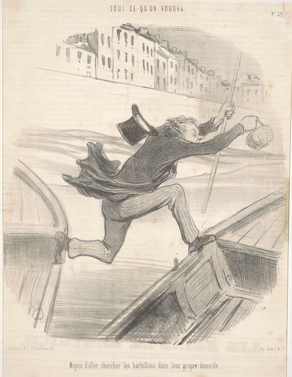 Medel för att hämta skivstången i sitt eget hem av Honoré Daumier