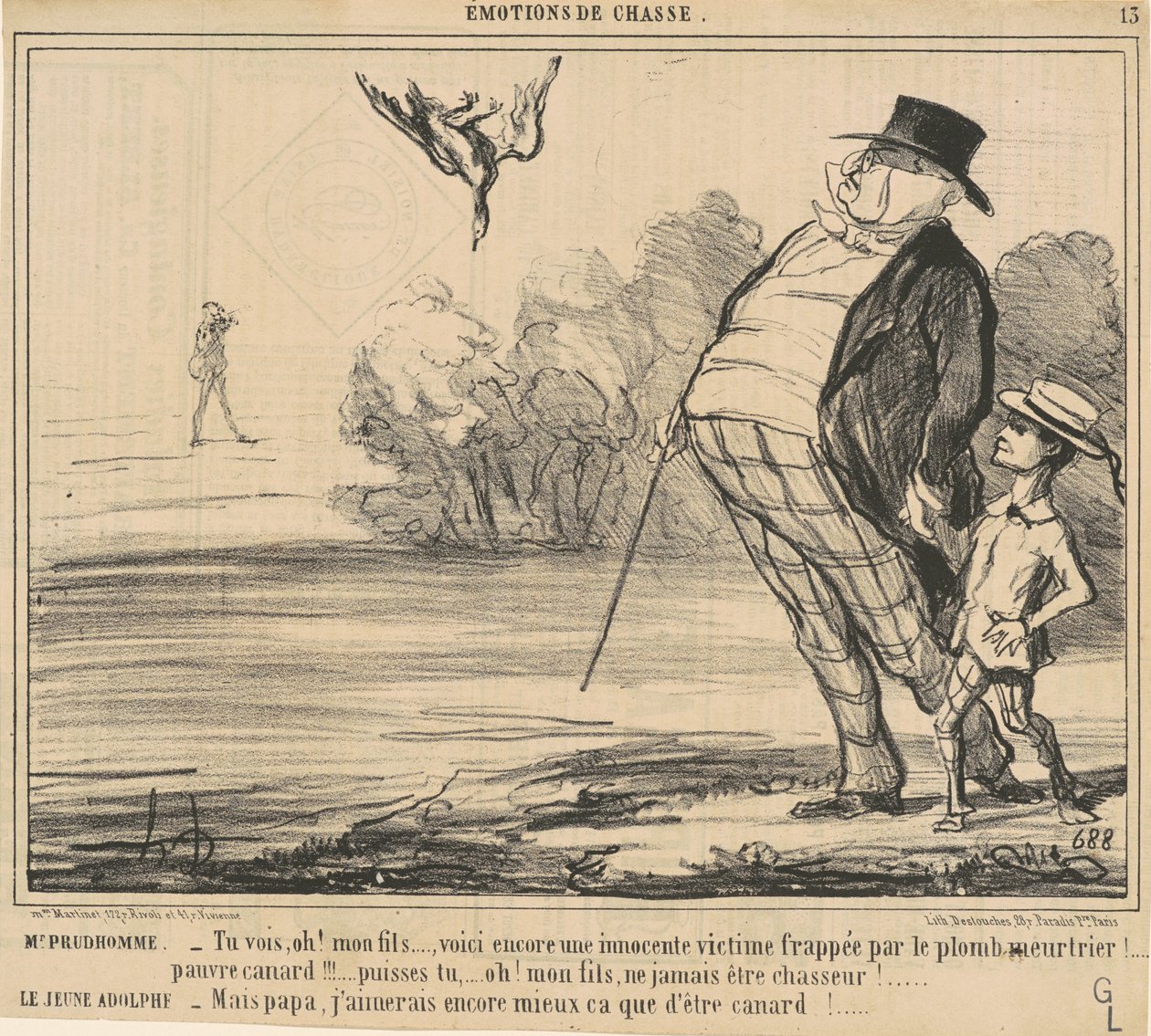 Herr Prudhomme. Du förstår, Oh! Min son ... av Honoré Daumier