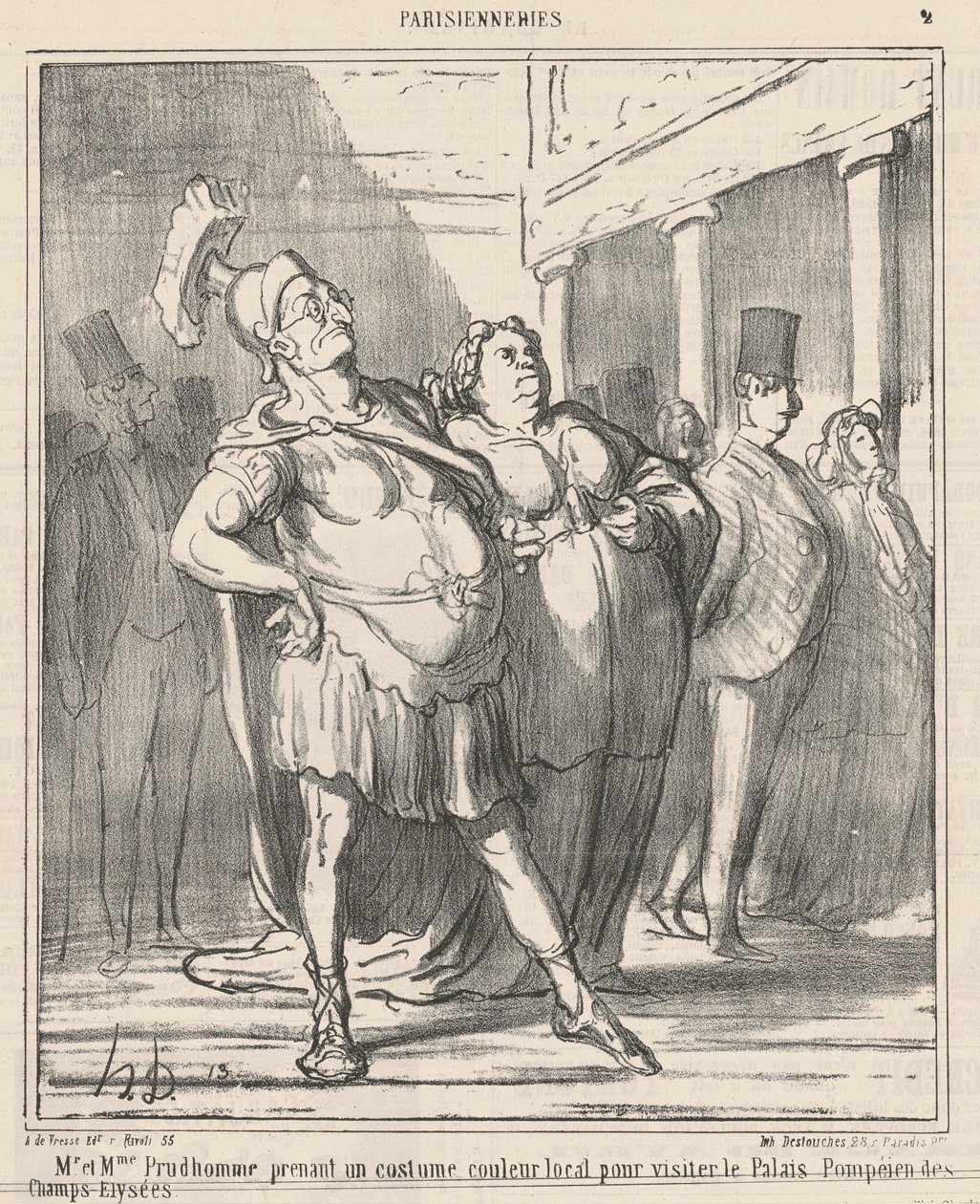 Mr och Mrs Prudhomme tar en ... av Honoré Daumier