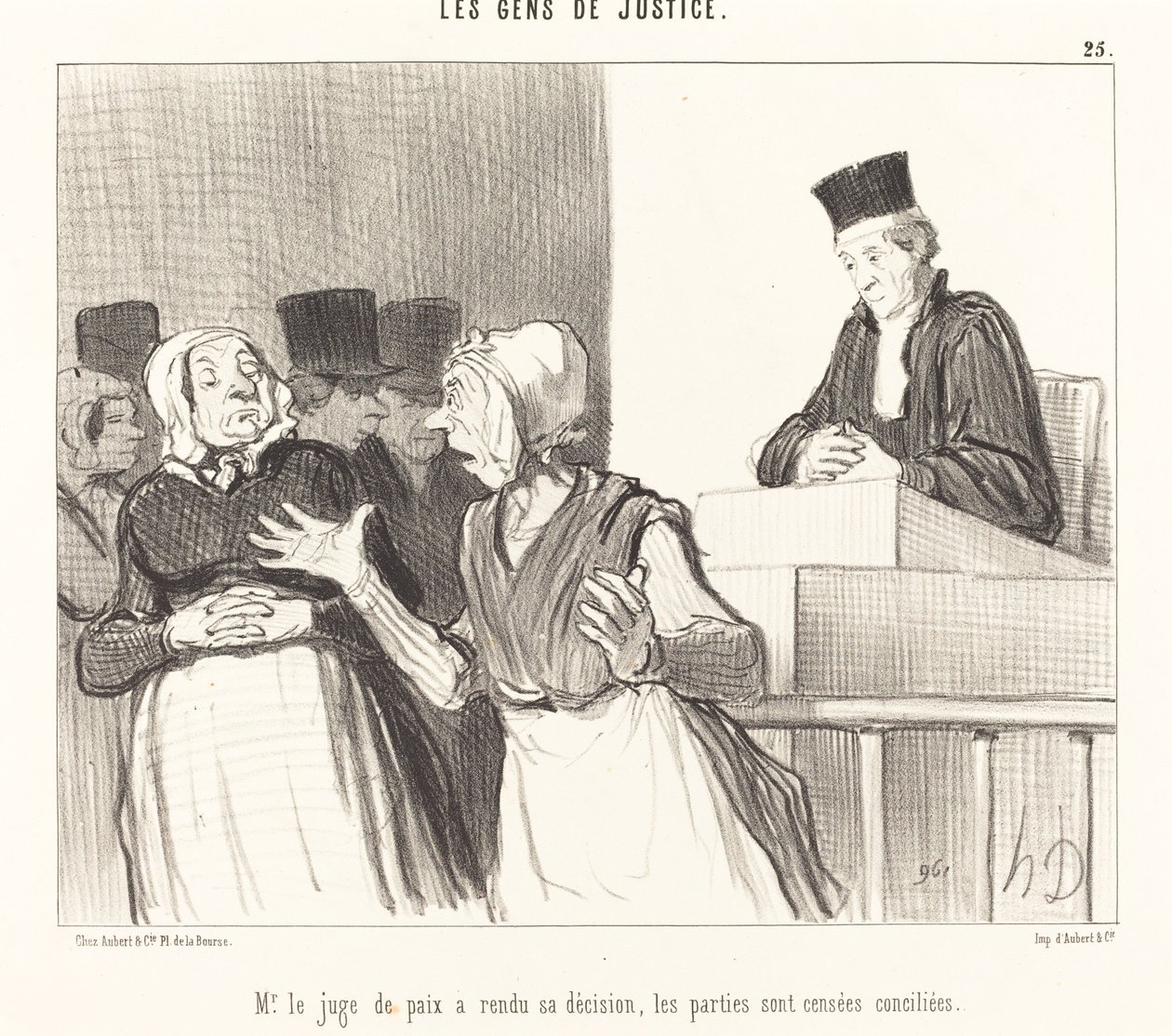 Mr. Justice of the Peace har fattat sitt beslut... av Honoré Daumier