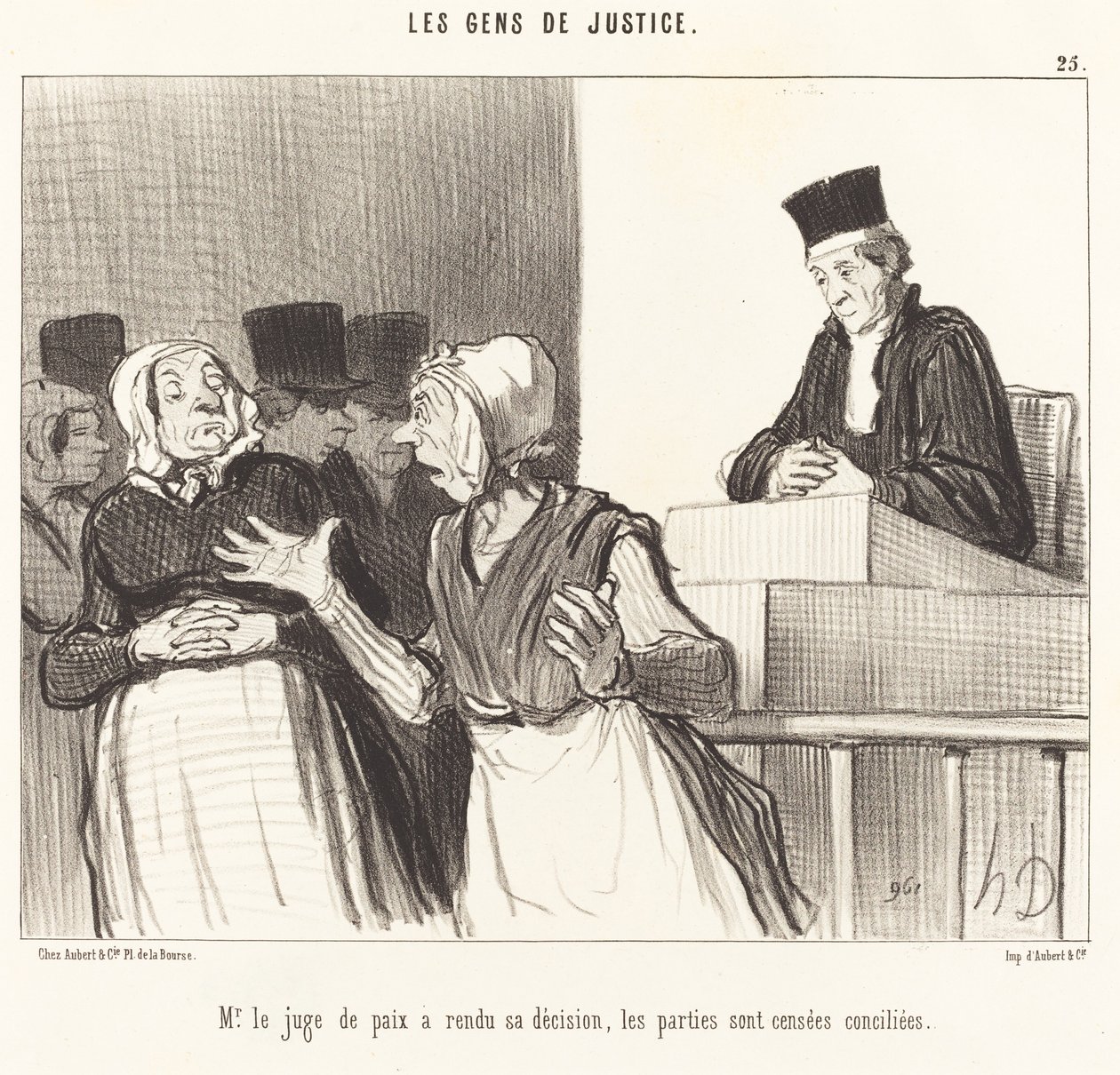 Mr. Justice of the Peace har fattat sitt beslut... av Honoré Daumier