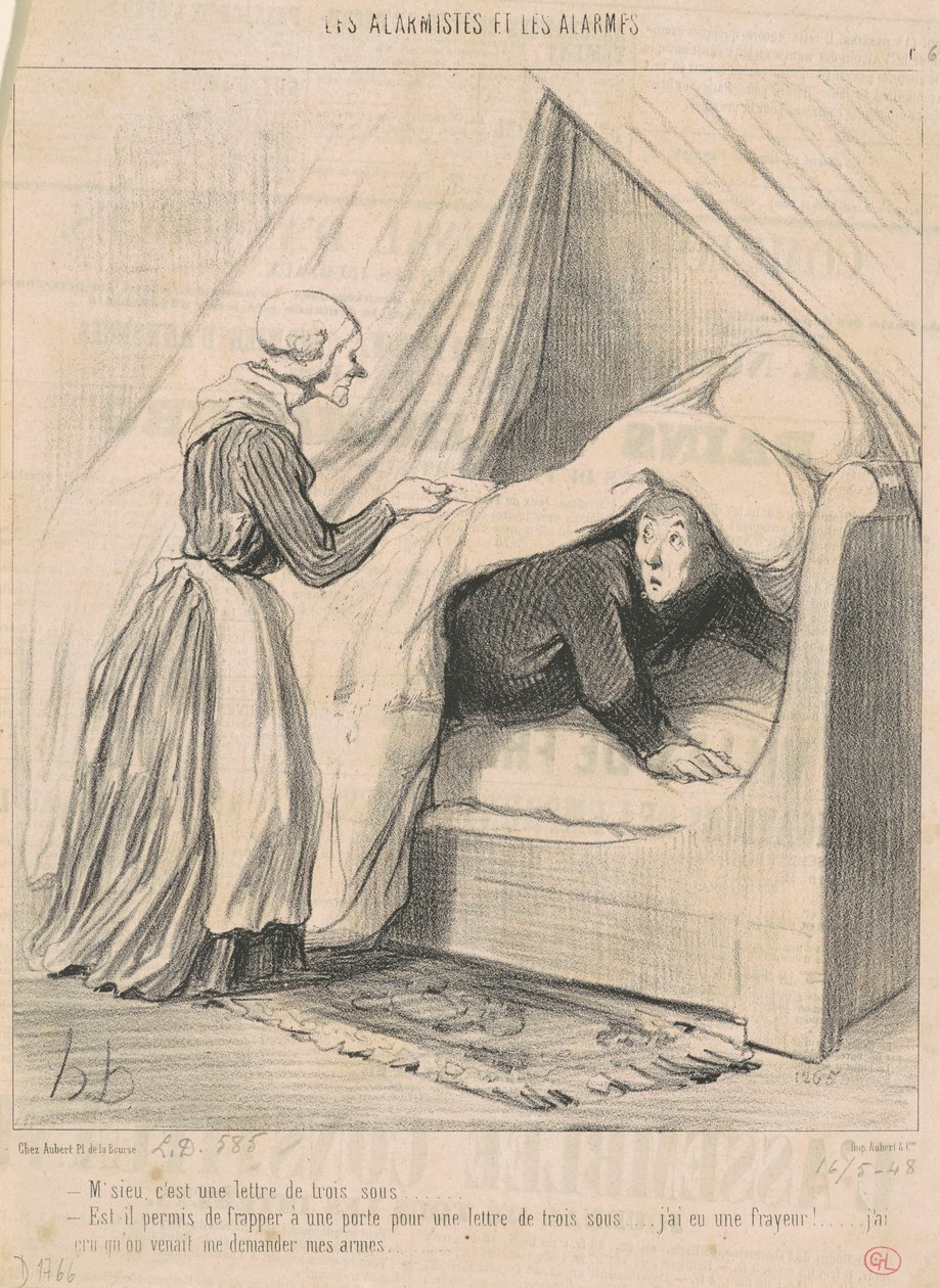Herrn, det är ett brev på tre cent... av Honoré Daumier