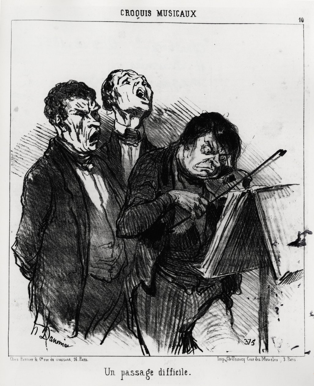 Musikaliska sketcher: en svår passage. Illustration d
