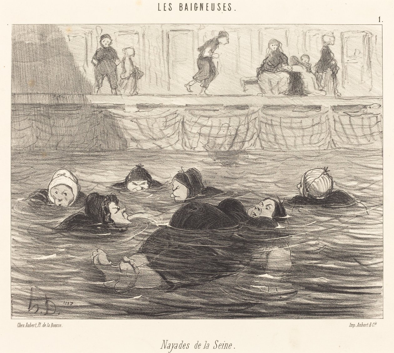 Nayades de la Seine (Seins havsnymfer) av Honoré Daumier