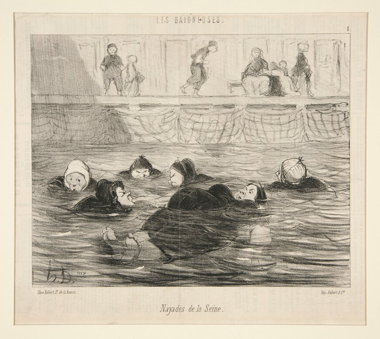 Nayades of the Seine, från Les Baigneuses av Honoré Daumier
