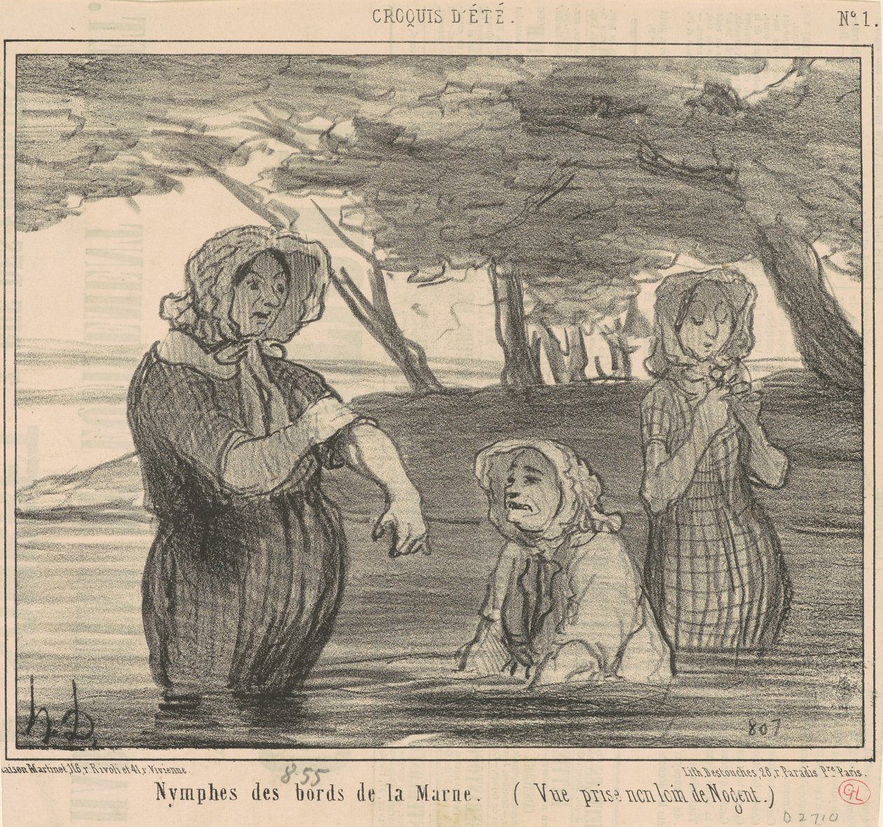 Nymfer från marenens stränder av Honoré Daumier