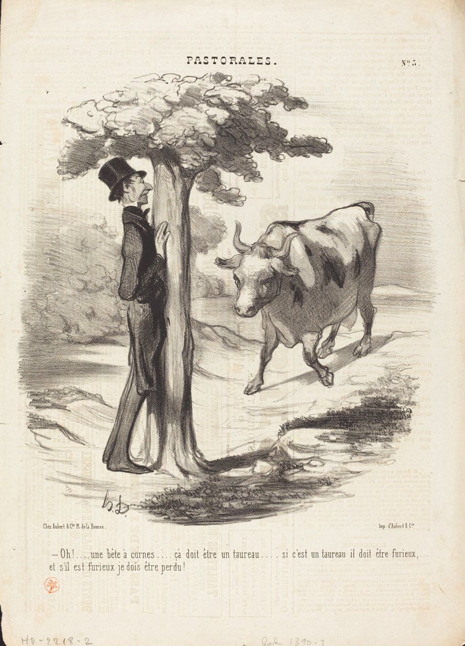 Åh!... ett odjur med horn... av Honoré Daumier