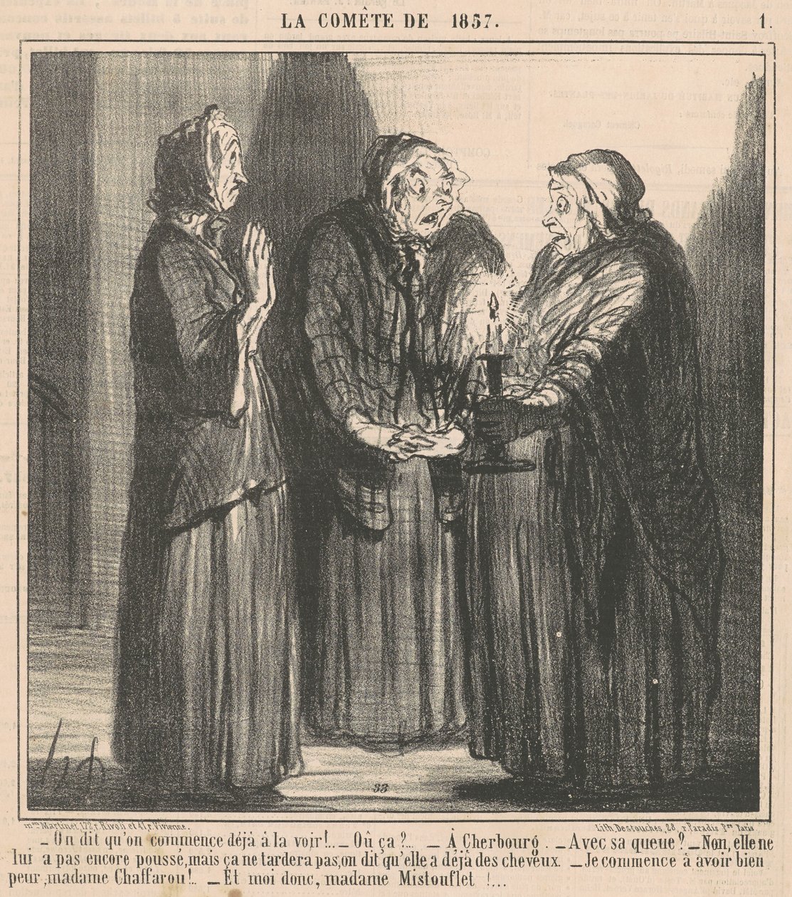 De säger att vi redan börjar se henne... av Honoré Daumier