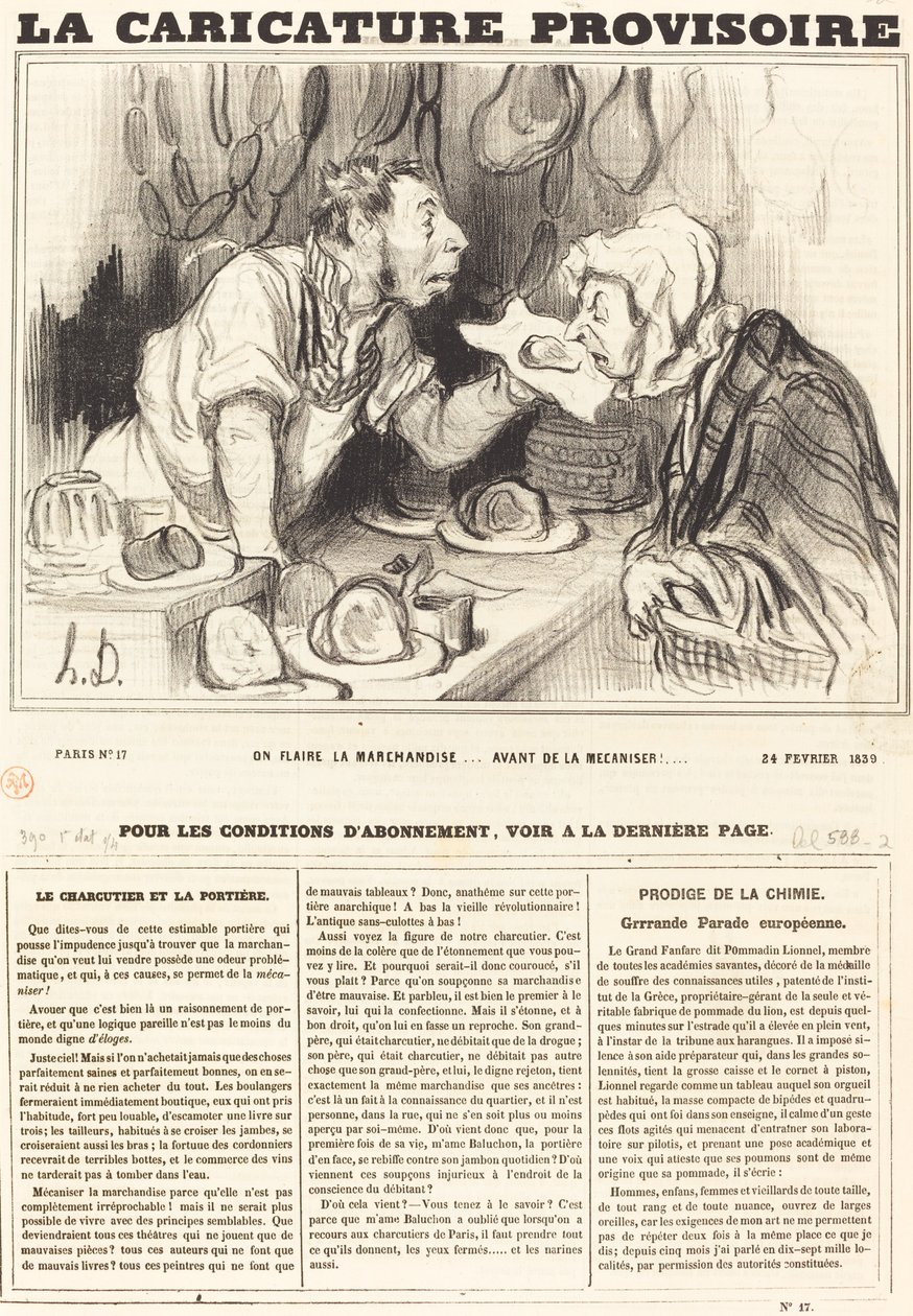 Vi luktar på varorna... innan vi mekaniserar dem!... av Honoré Daumier