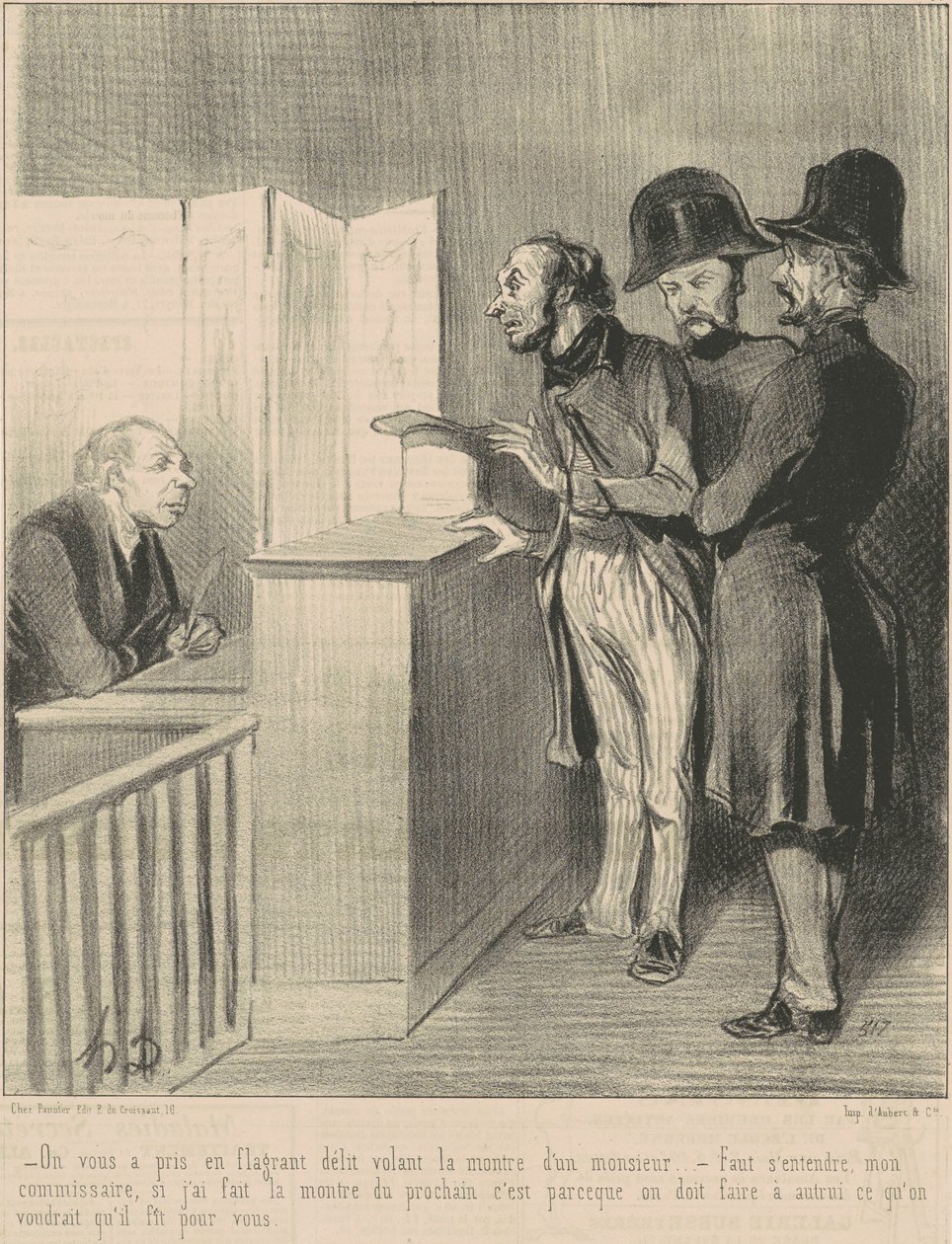Du blev tagen på bar gärning... av Honoré Daumier