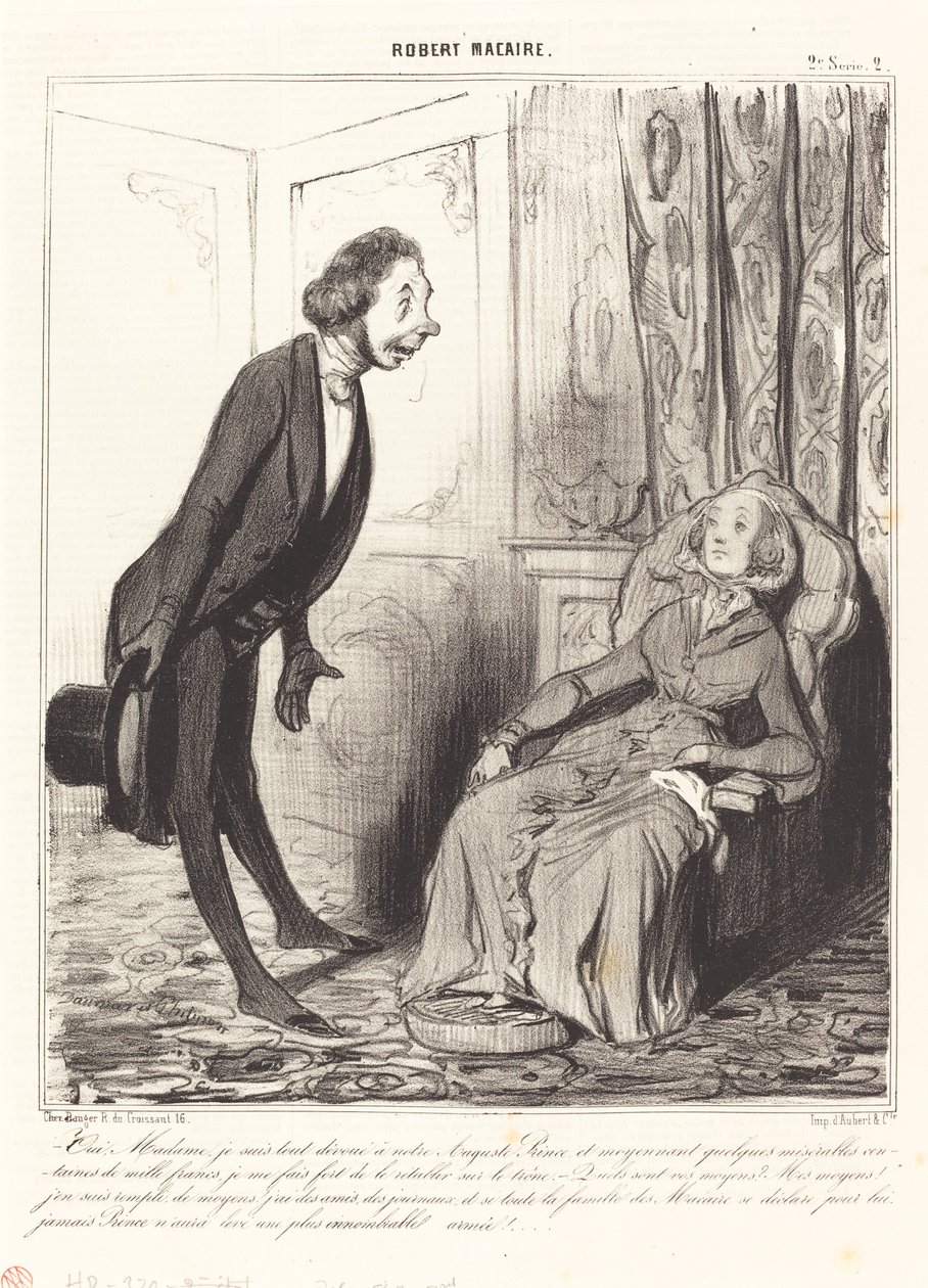 Ja, fru, jag är helt hängiven vår... Prins... av Honoré Daumier