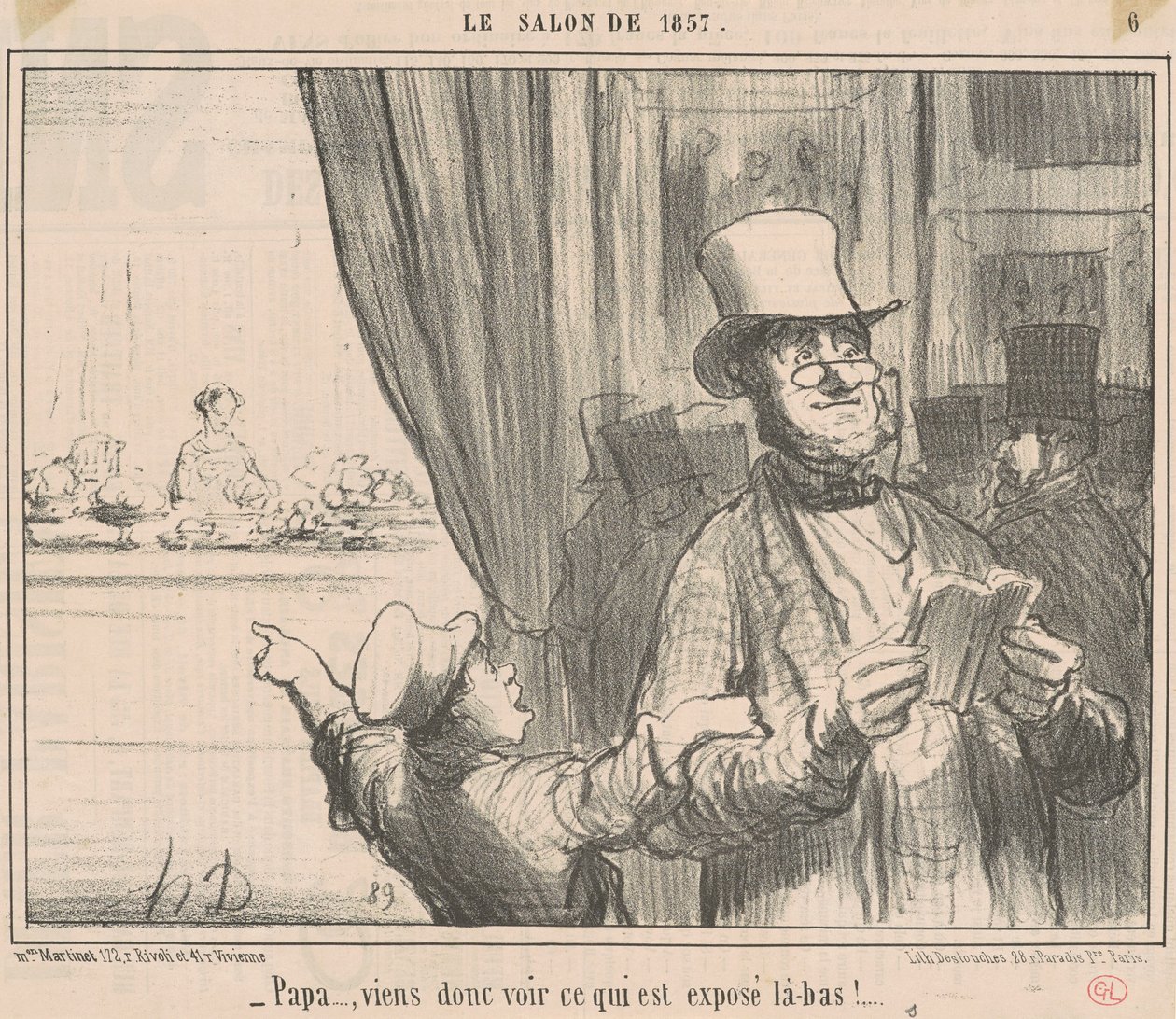 Pappa... så kom och se vad som är... av Honoré Daumier