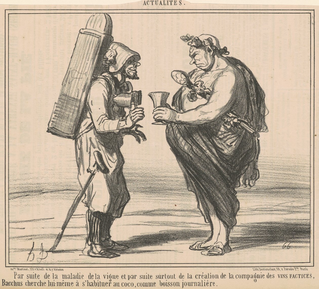 Som ett resultat av vinsjukdom av Honoré Daumier