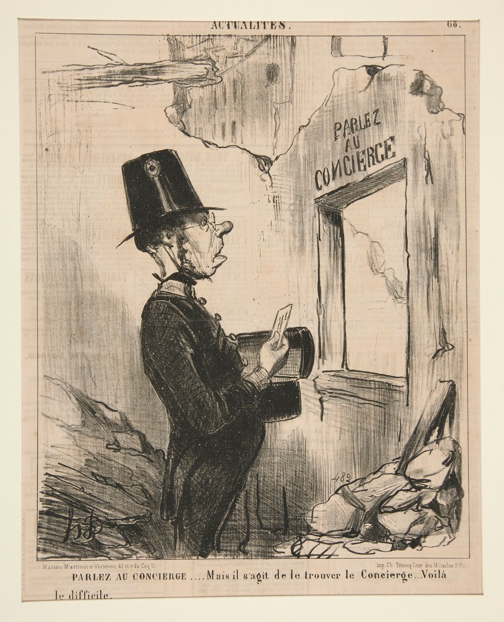 Prata med vaktmästaren av Honoré Daumier