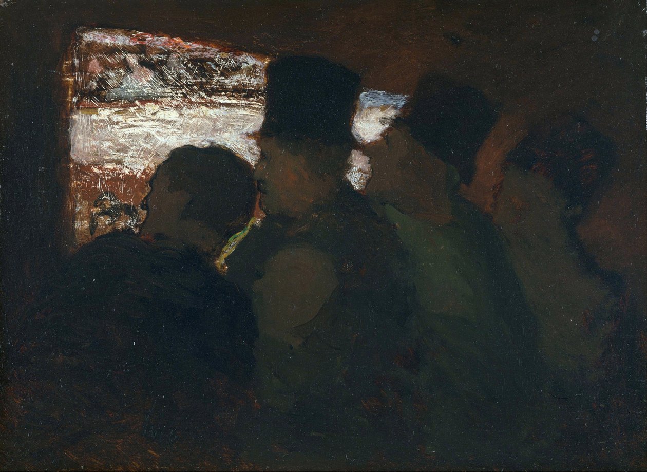 ""Parterre"" Publik på teatern Målning av Honore Daumier (1808-1879) 1858 National Museum of Western Art, Tokyo Japan av Honoré Daumier