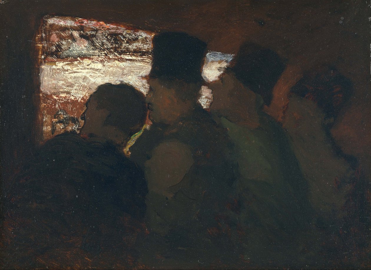 Parterre teaterpublik, ca. 1858 av Honoré Daumier