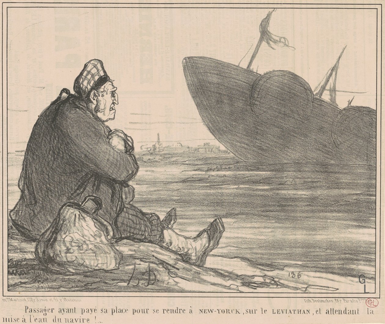 Passagerare som betalade ... för att åka till New York av Honoré Daumier