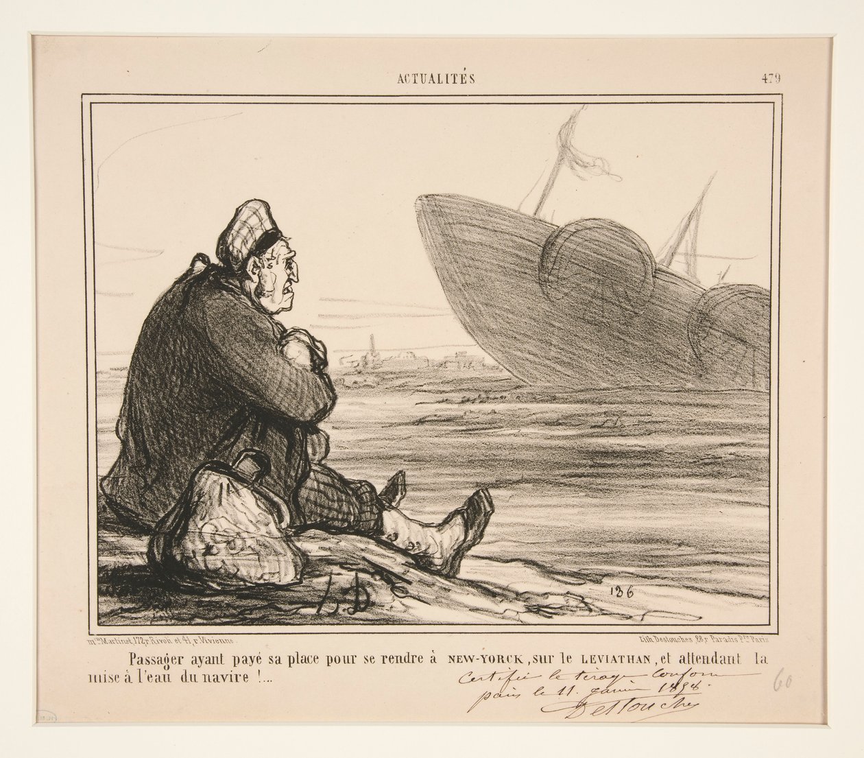 Betald passagerare? hans plats att gå? New York, på av Honoré Daumier